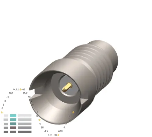 Разъем 12_SMP-50-0-S1/199_NE Huber+Suhner, SMP male, вилка для установки в панель прибора Разъем 12_SMP-50-0-S1/199_NE Huber+Suhner, SMP male, вилка для установки в панель прибора